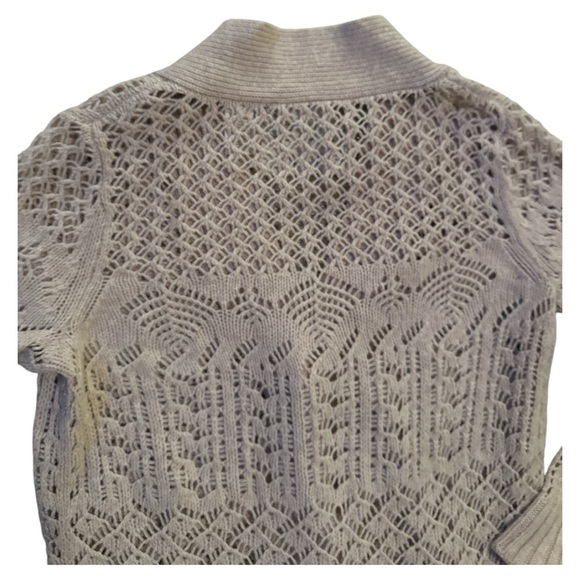 Field Flower, size large : Women's Beige Cardigan Sweater,knit multiple patterns - Picture 6 of 9